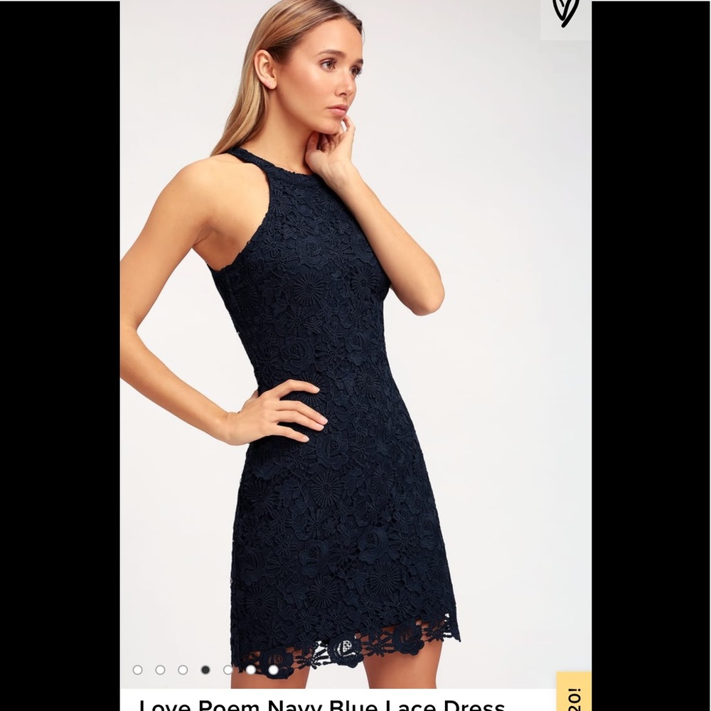 LULUs Blue Lace Dress